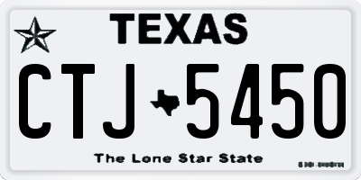 TX license plate CTJ5450