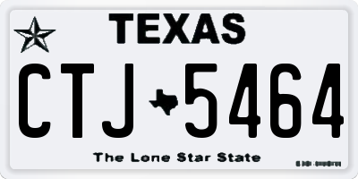 TX license plate CTJ5464