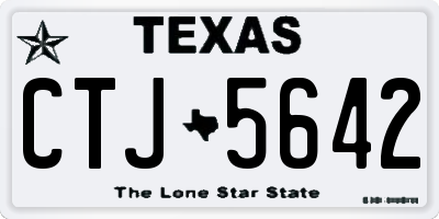 TX license plate CTJ5642