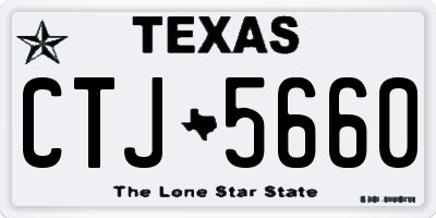 TX license plate CTJ5660
