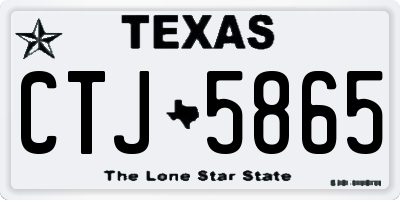 TX license plate CTJ5865