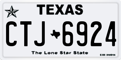 TX license plate CTJ6924