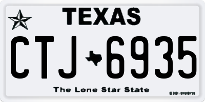 TX license plate CTJ6935