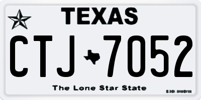TX license plate CTJ7052
