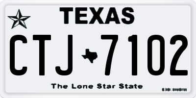 TX license plate CTJ7102