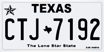 TX license plate CTJ7192