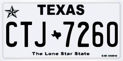 TX license plate CTJ7260