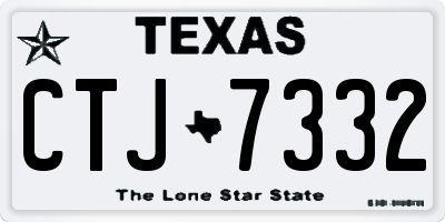TX license plate CTJ7332