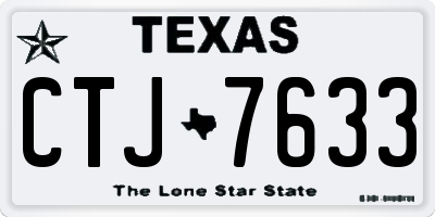 TX license plate CTJ7633