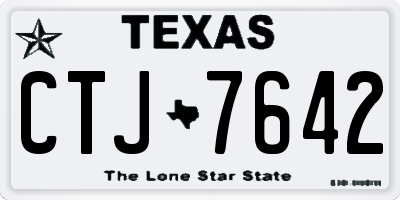 TX license plate CTJ7642