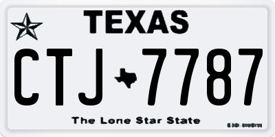 TX license plate CTJ7787