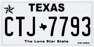 TX license plate CTJ7793