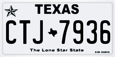 TX license plate CTJ7936