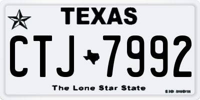 TX license plate CTJ7992