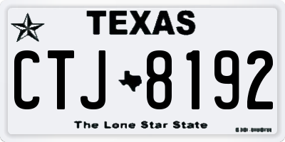 TX license plate CTJ8192