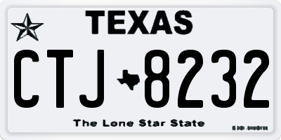 TX license plate CTJ8232