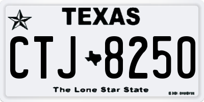 TX license plate CTJ8250