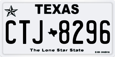 TX license plate CTJ8296