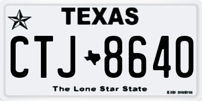 TX license plate CTJ8640
