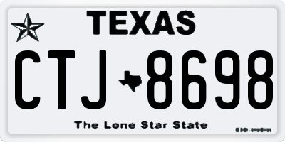 TX license plate CTJ8698