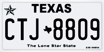 TX license plate CTJ8809
