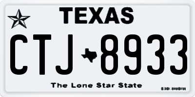 TX license plate CTJ8933