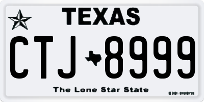 TX license plate CTJ8999