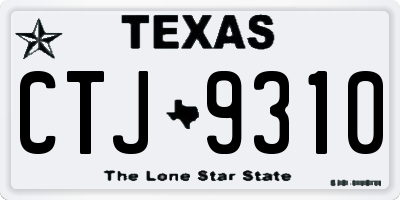 TX license plate CTJ9310