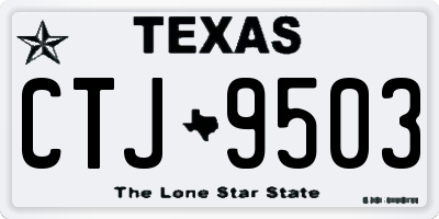 TX license plate CTJ9503