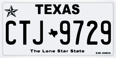 TX license plate CTJ9729