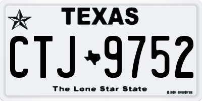 TX license plate CTJ9752