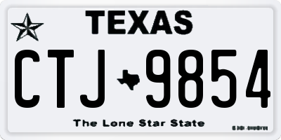 TX license plate CTJ9854