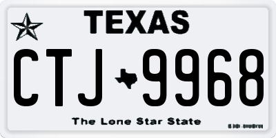 TX license plate CTJ9968