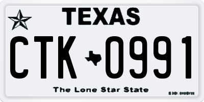TX license plate CTK0991