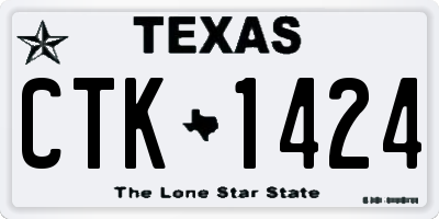 TX license plate CTK1424