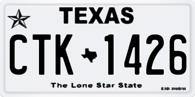TX license plate CTK1426
