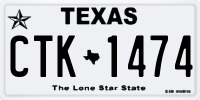 TX license plate CTK1474