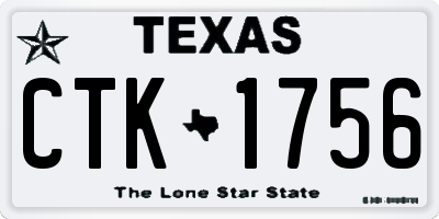 TX license plate CTK1756