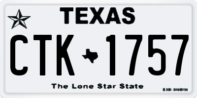 TX license plate CTK1757