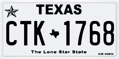 TX license plate CTK1768