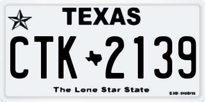 TX license plate CTK2139