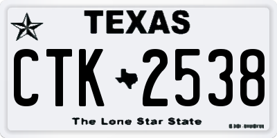 TX license plate CTK2538