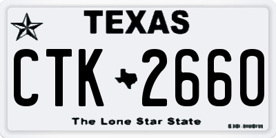 TX license plate CTK2660