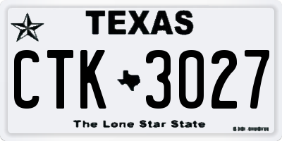 TX license plate CTK3027