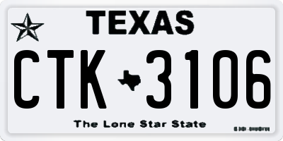 TX license plate CTK3106