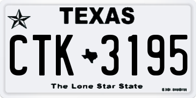 TX license plate CTK3195
