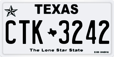 TX license plate CTK3242