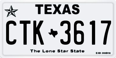TX license plate CTK3617