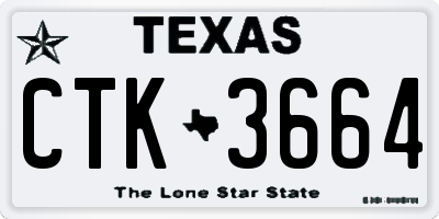 TX license plate CTK3664