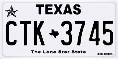 TX license plate CTK3745